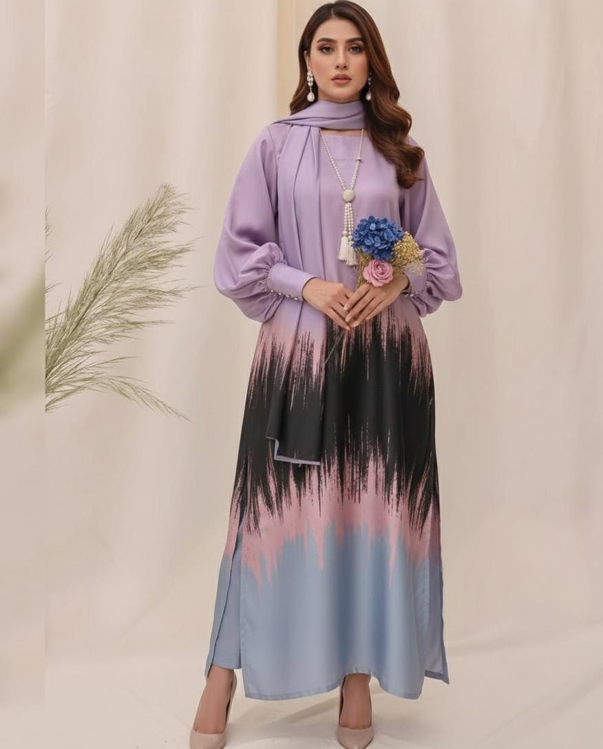 CHINA SILK PURPLE MULTI