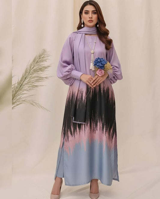 CHINA SILK PURPLE MULTI