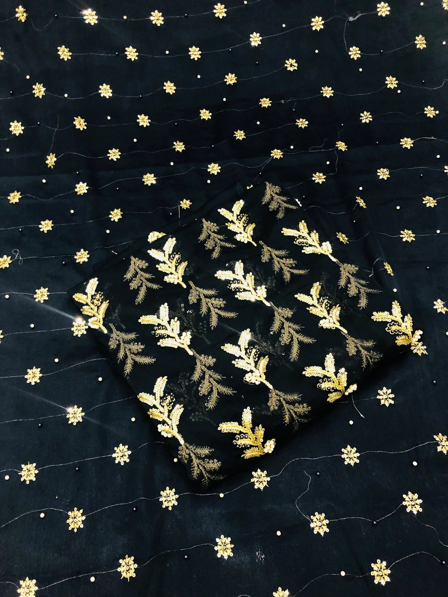 SHAFOON NAVY BLUE PEARLS DRESS