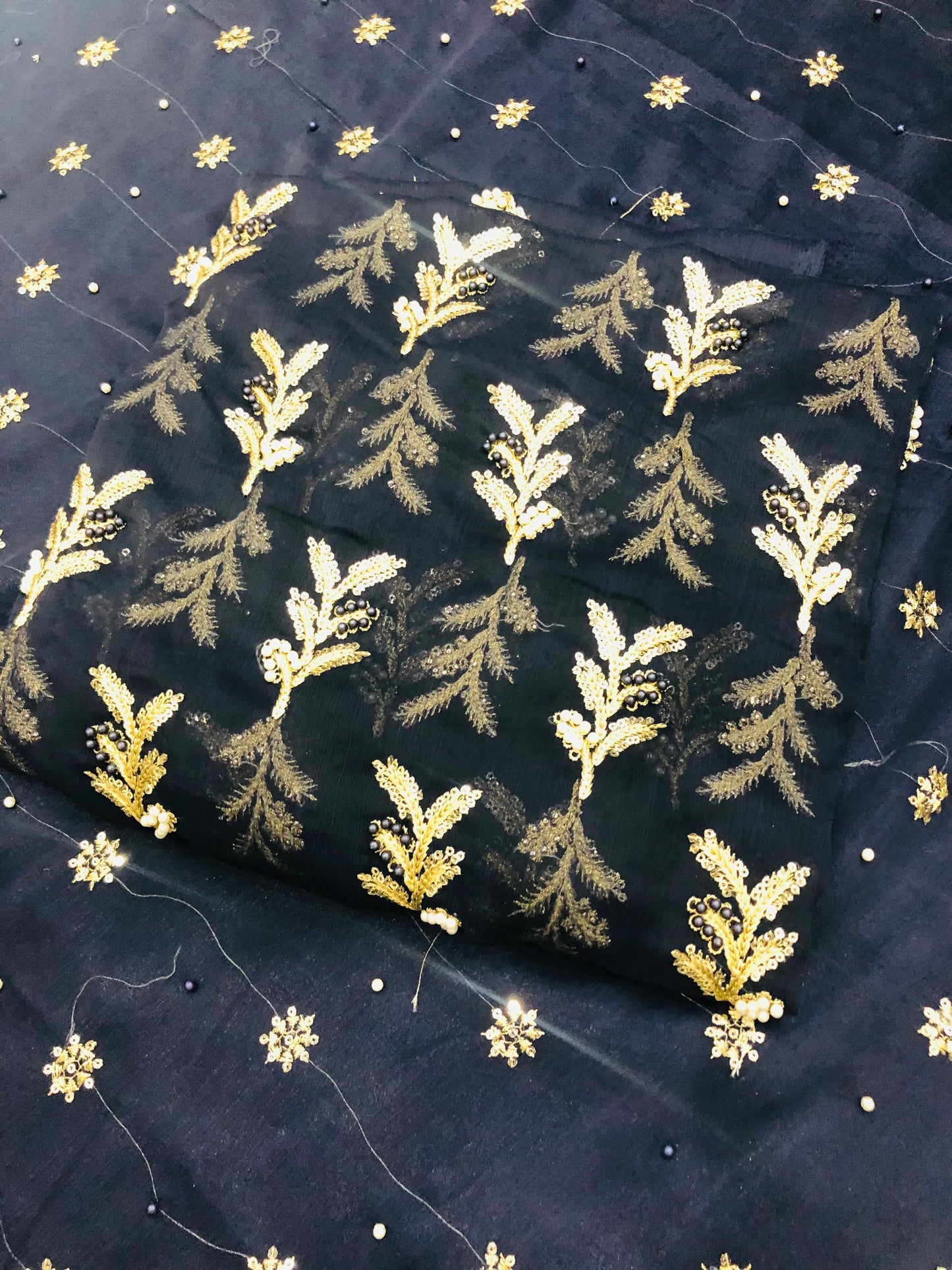 SHAFOON NAVY BLUE PEARLS DRESS