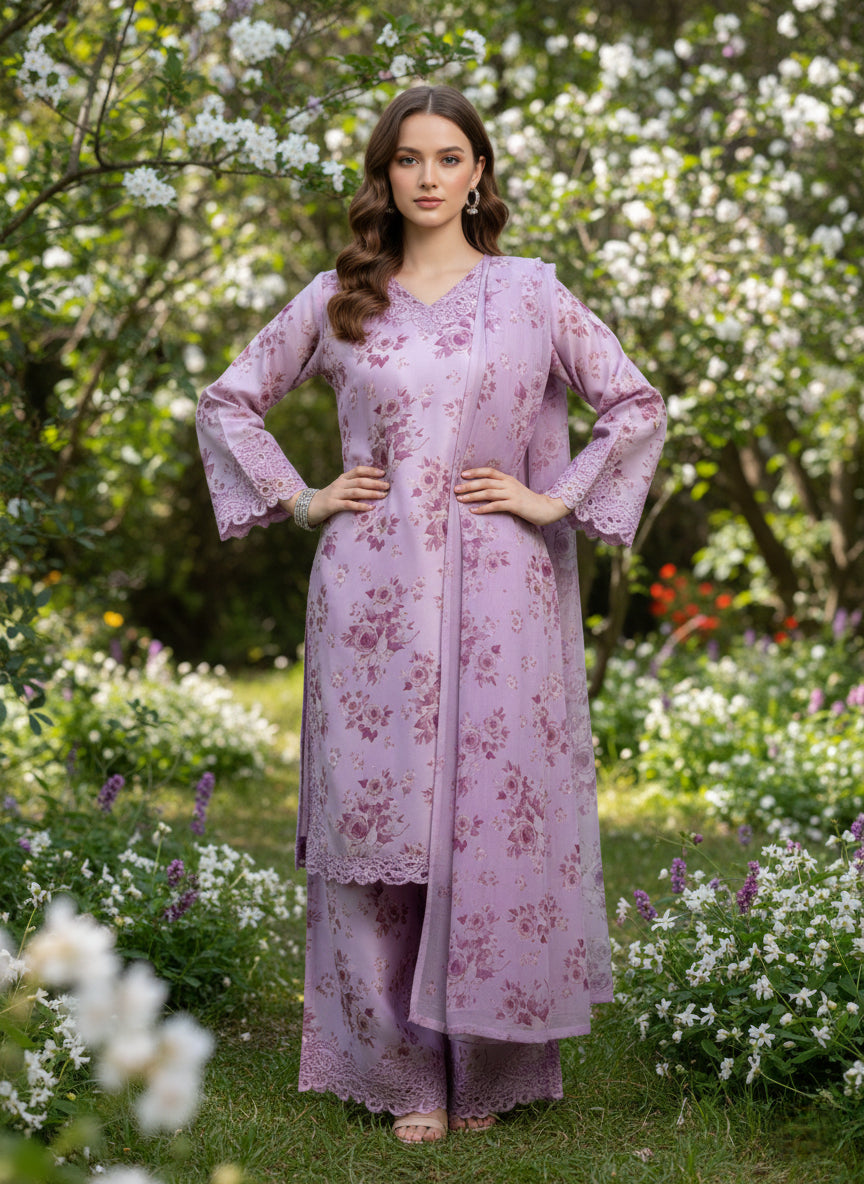 LILAC FLOWERS SILK PRET