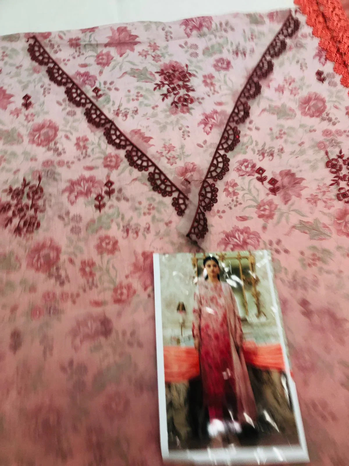 AFROZE PEACH TWO TONE LAWN - SR FABRICS
