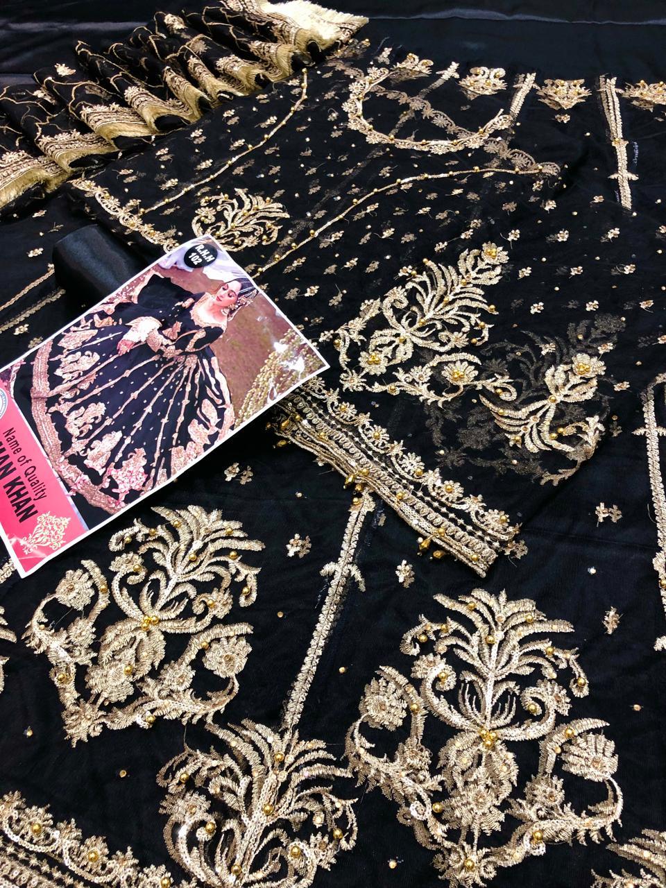 AIMAN KHAN BLACK - SR FABRICS