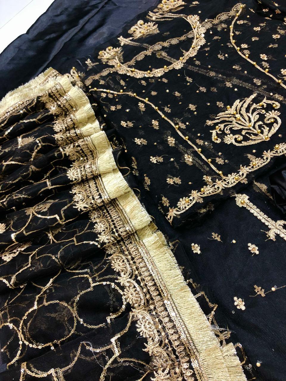 AIMAN KHAN BLACK - SR FABRICS