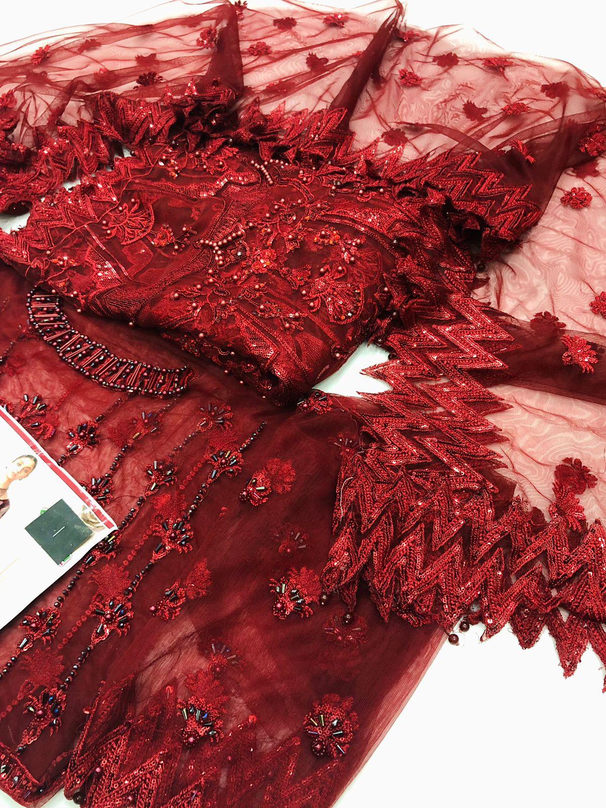 AKBER RED WINE NET MAKSI - SR FABRICS