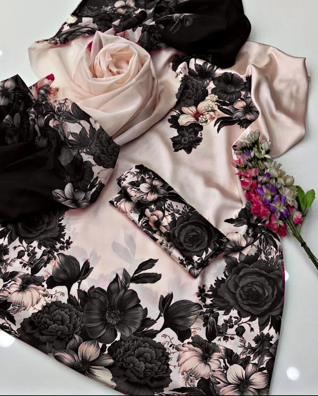 AL CHINA SILK BLACKISH - SR FABRICS
