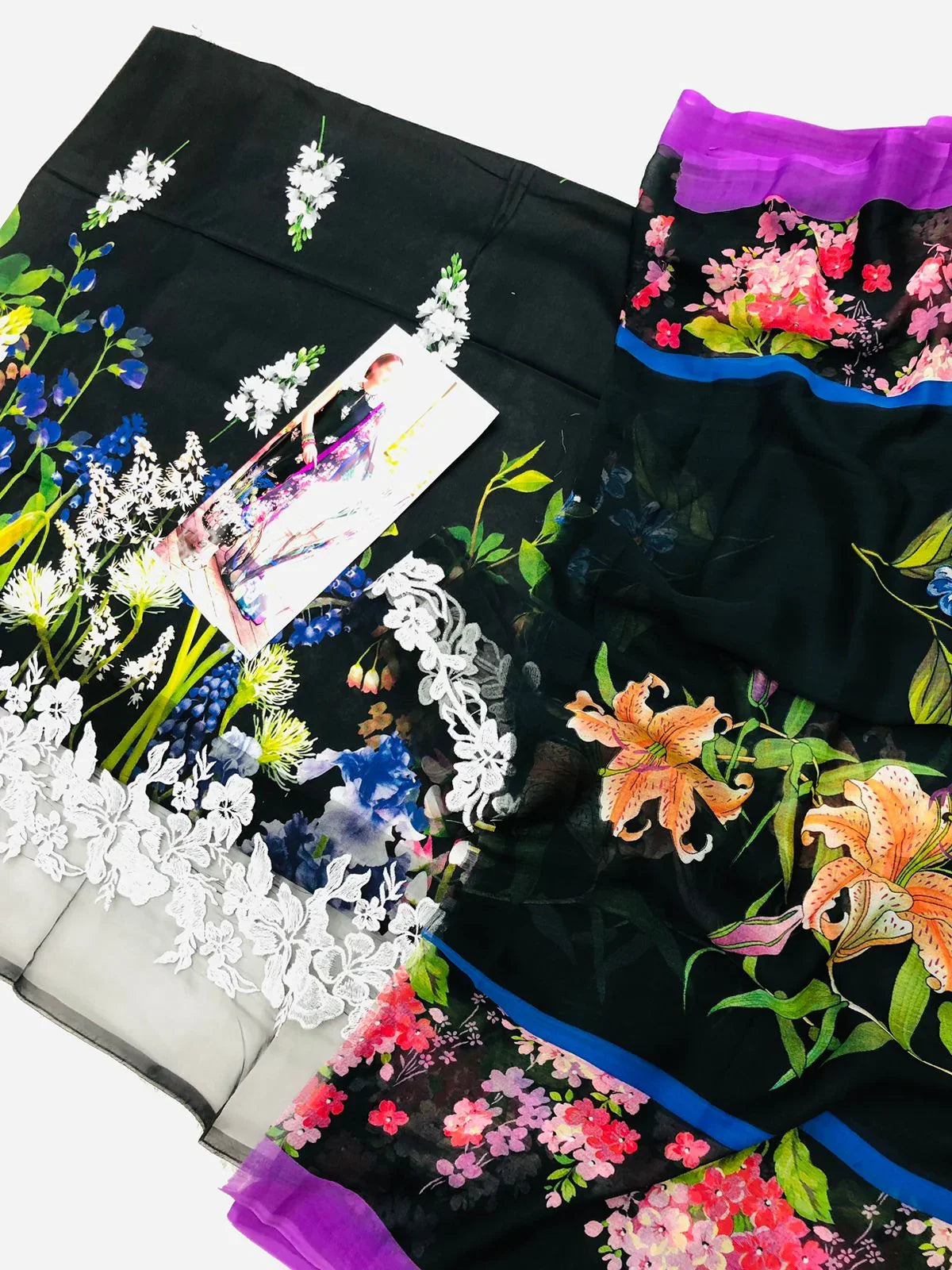 ASIFA AND NABEEL BLACK DIGITAL LAWN - SR FABRICS