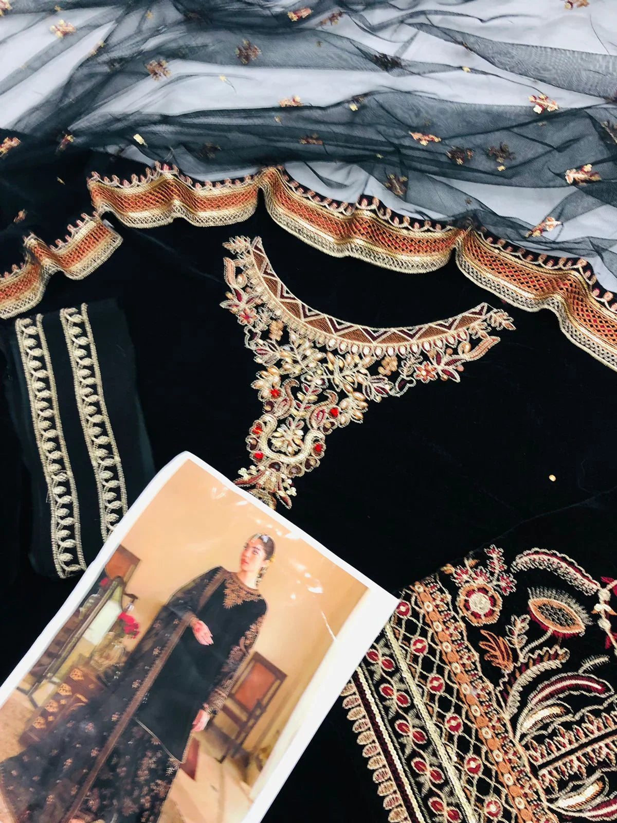 BAROQUE BLACK VELVET - SR FABRICS