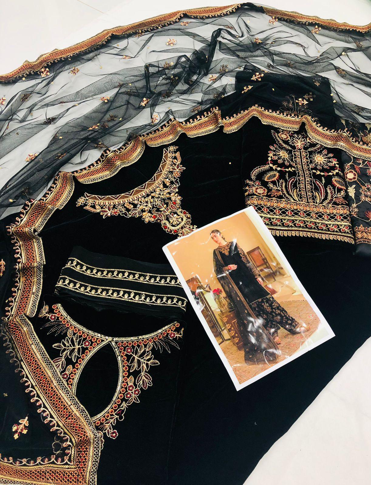 BAROQUE BLACK VELVET - SR FABRICS