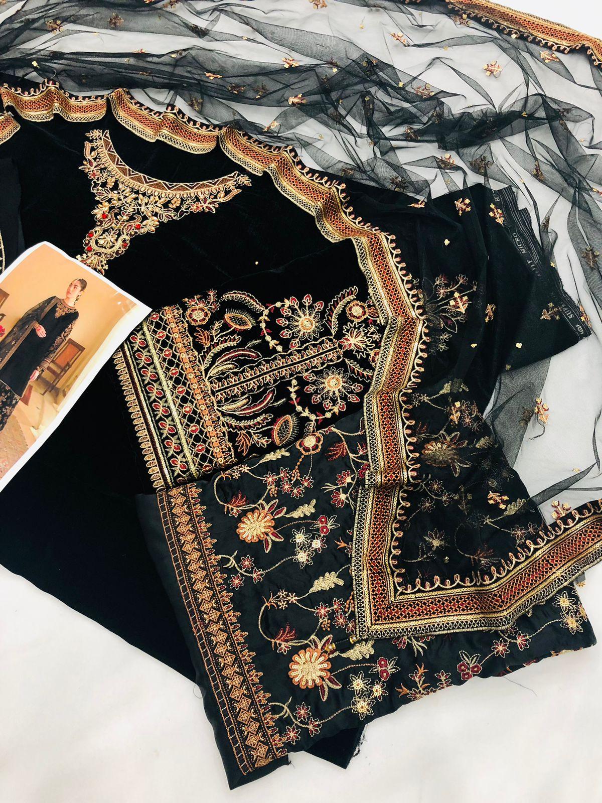 BAROQUE BLACK VELVET - SR FABRICS