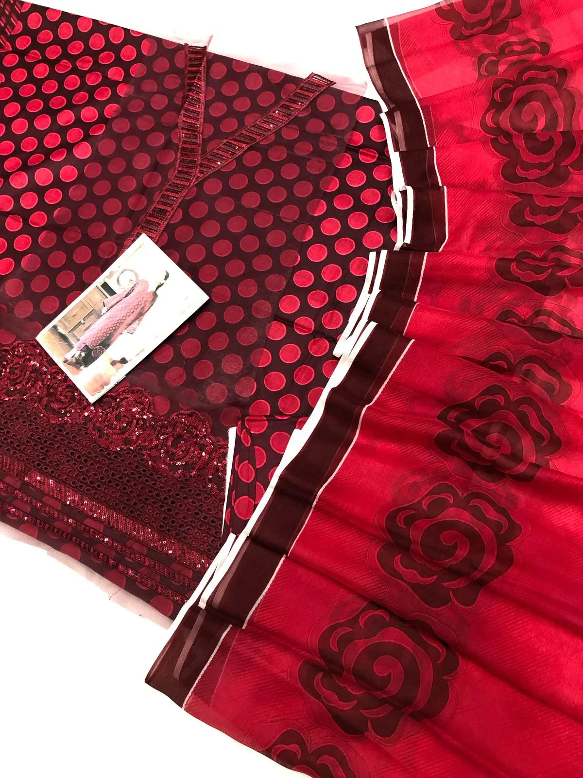BAROQUE MAHROON PINK DIGITAL LAWN - SR FABRICS