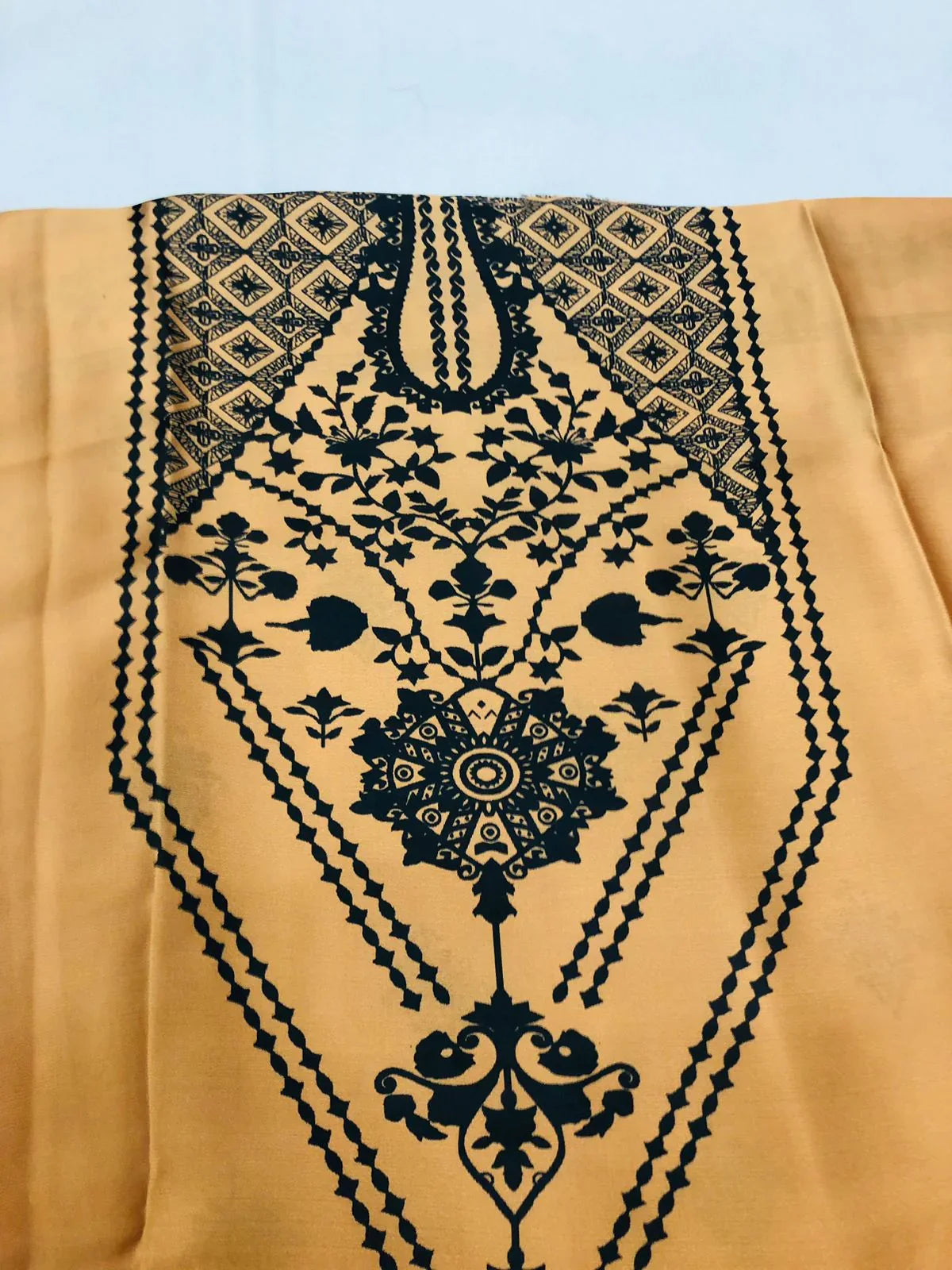 CHINA SILK MUSTARD DRESS - SR FABRICS