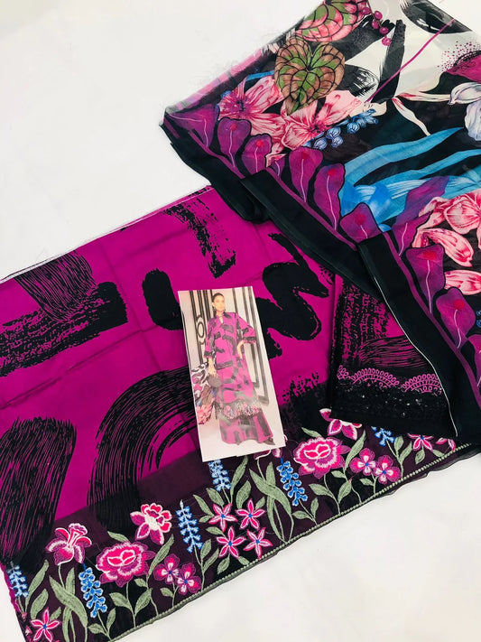 DIGITAL PURPLE LAWN - SR FABRICS