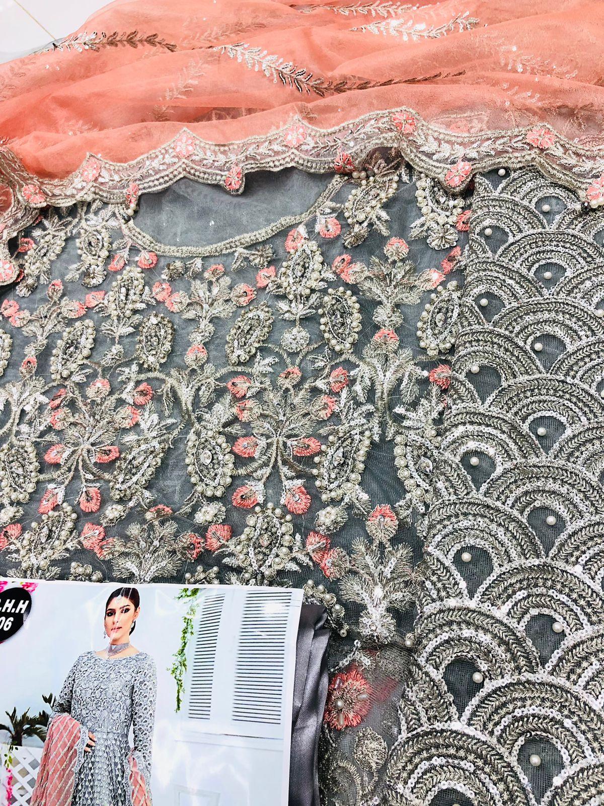 ELAN GREY PEACH NET MAKSI - SR FABRICS