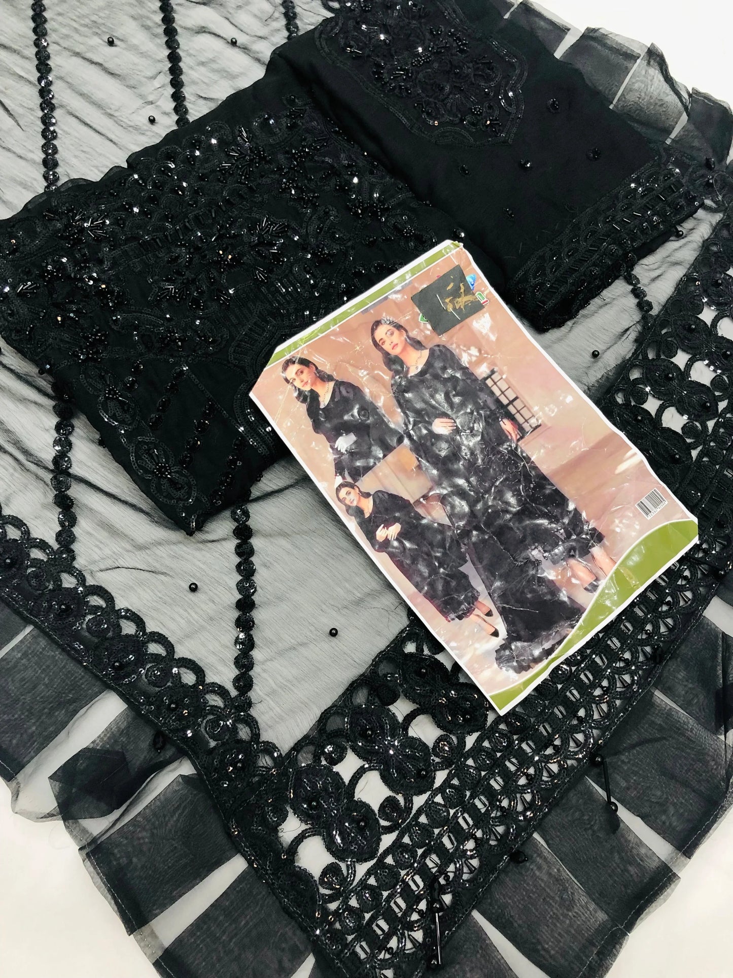 EMAAN BLACK CHIFFON - SR FABRICS