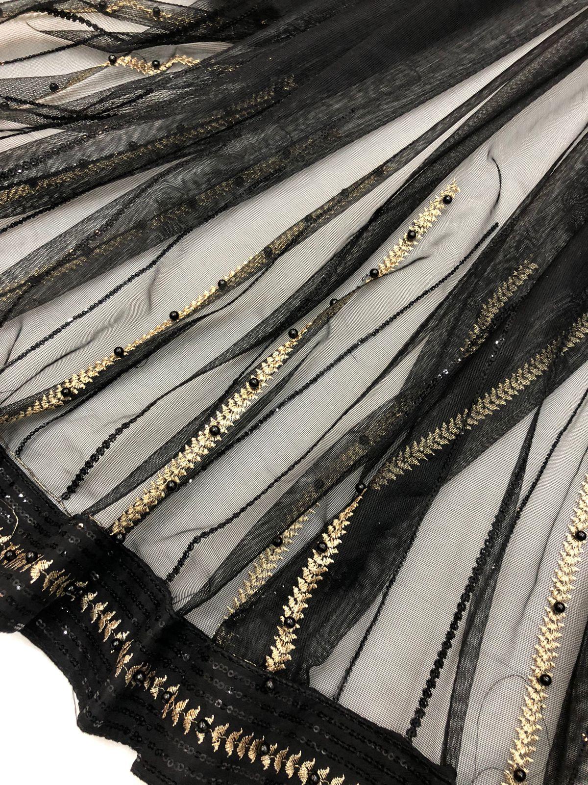HASEEN BLACK SAREE TWO - SR FABRICS