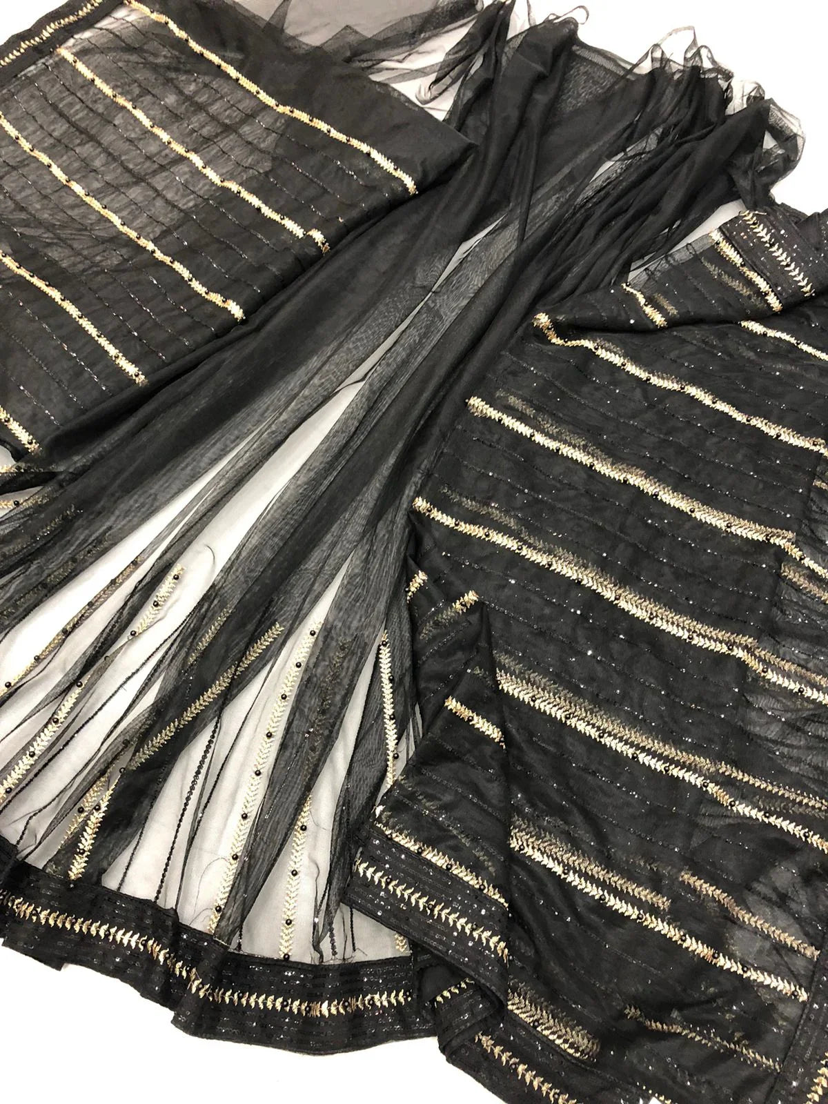 HASEEN BLACK SAREE TWO - SR FABRICS