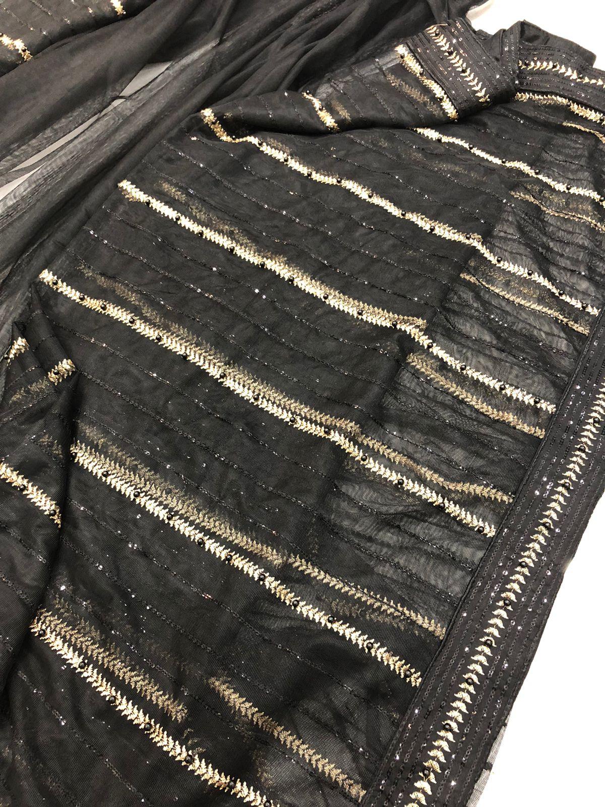 HASEEN BLACK SAREE TWO - SR FABRICS