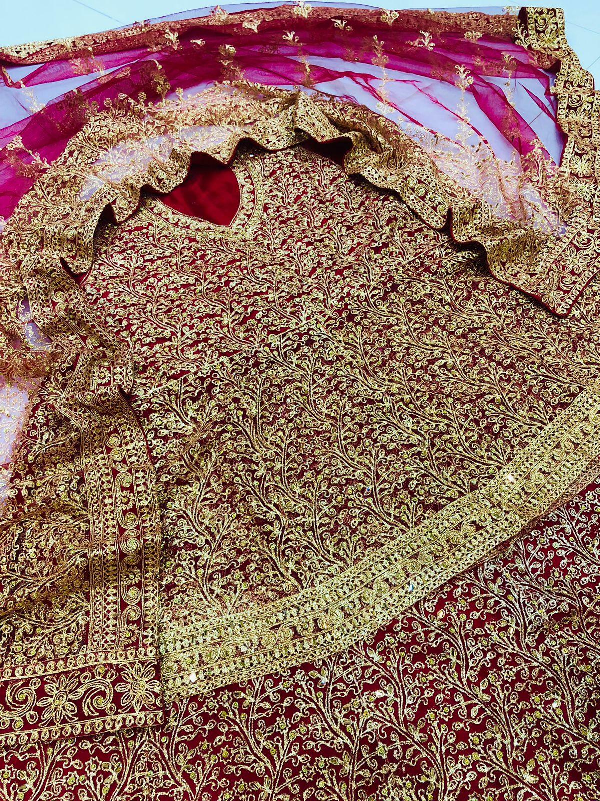 IB 002 RED LEHENGA - SR FABRICS