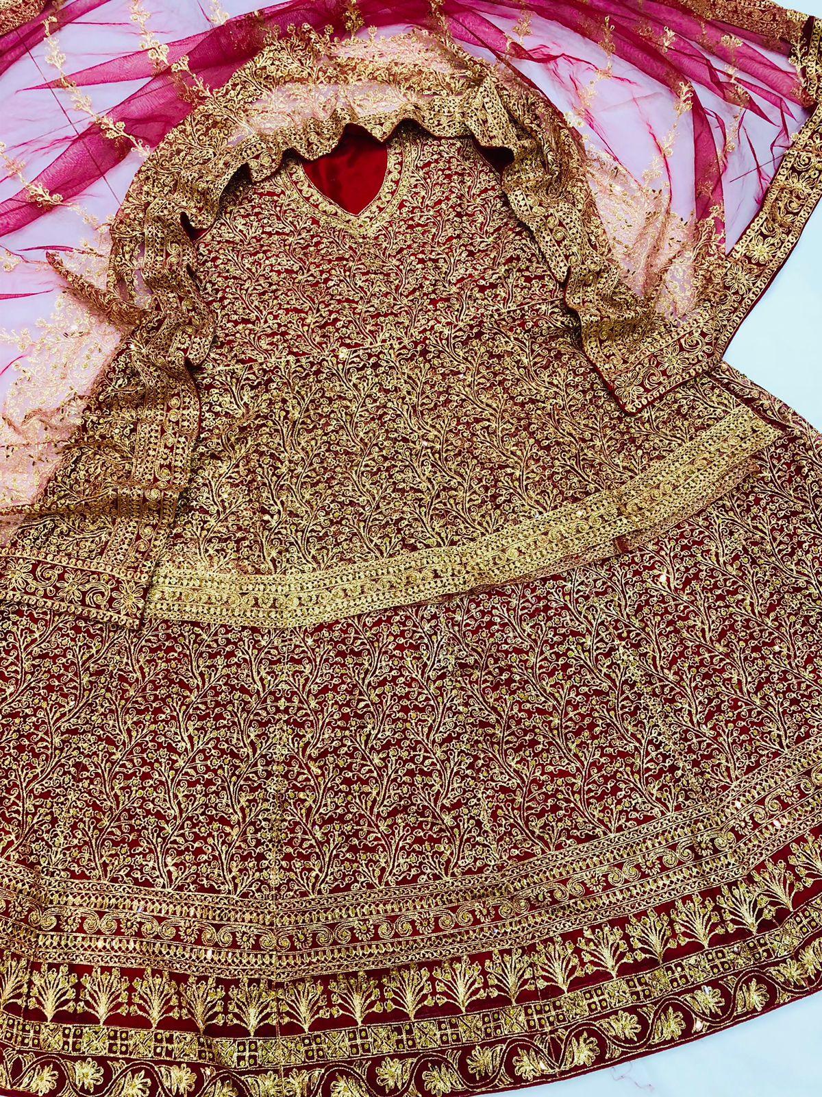 IB 002 RED LEHENGA - SR FABRICS
