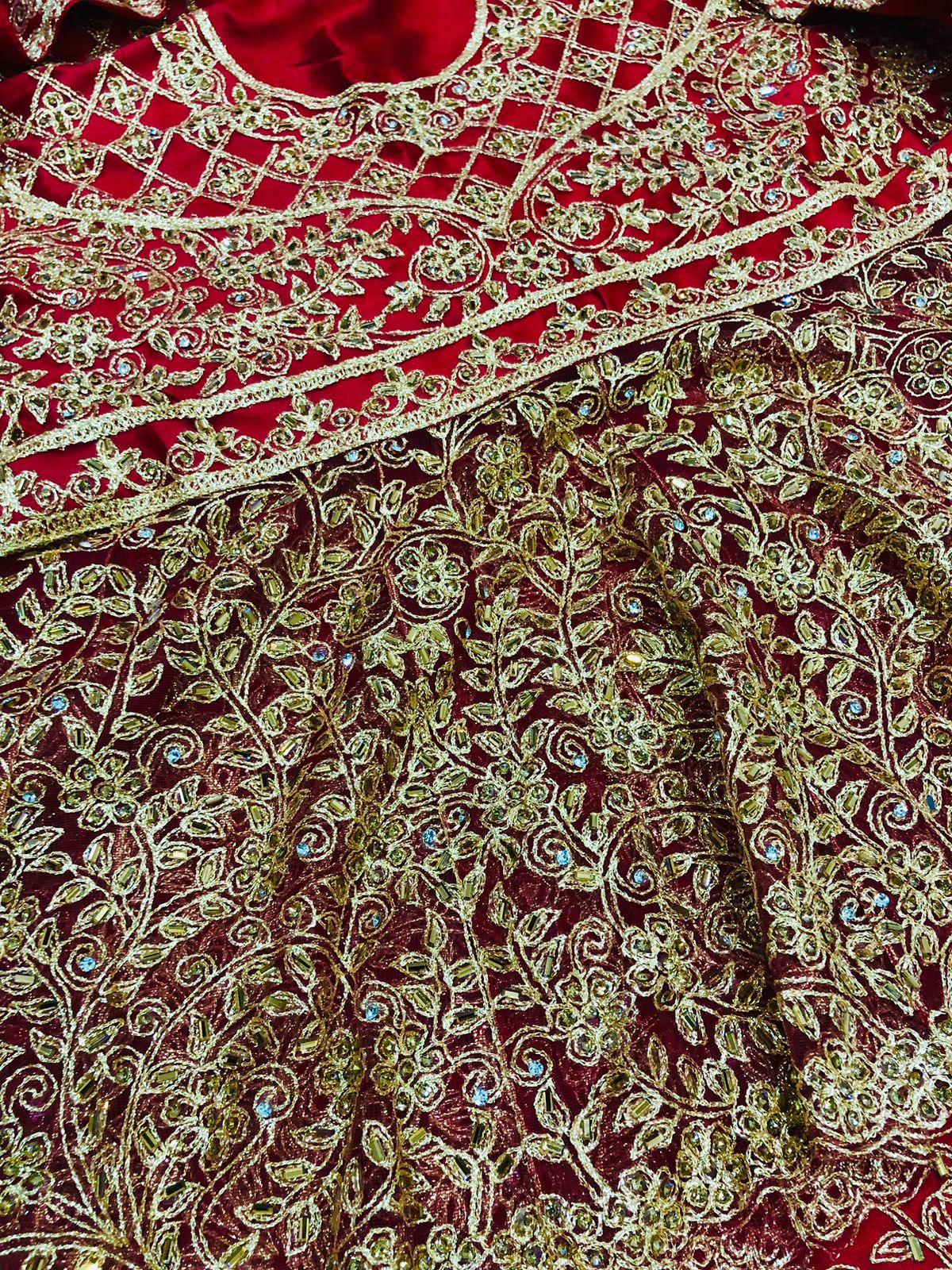IB 003 RED LEHENGA - SR FABRICS