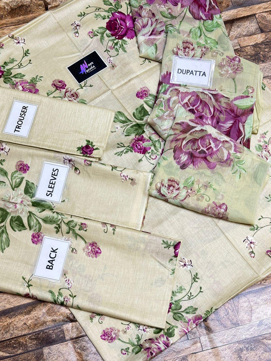 IZNIK GOLDEN PRINTED LAWN - SR FABRICS