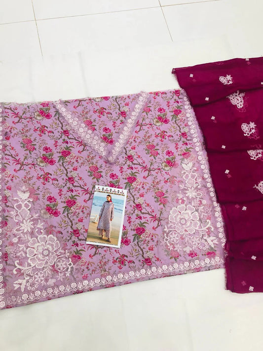 IZNIK LILAC LUXURY LAWN - SR FABRICS