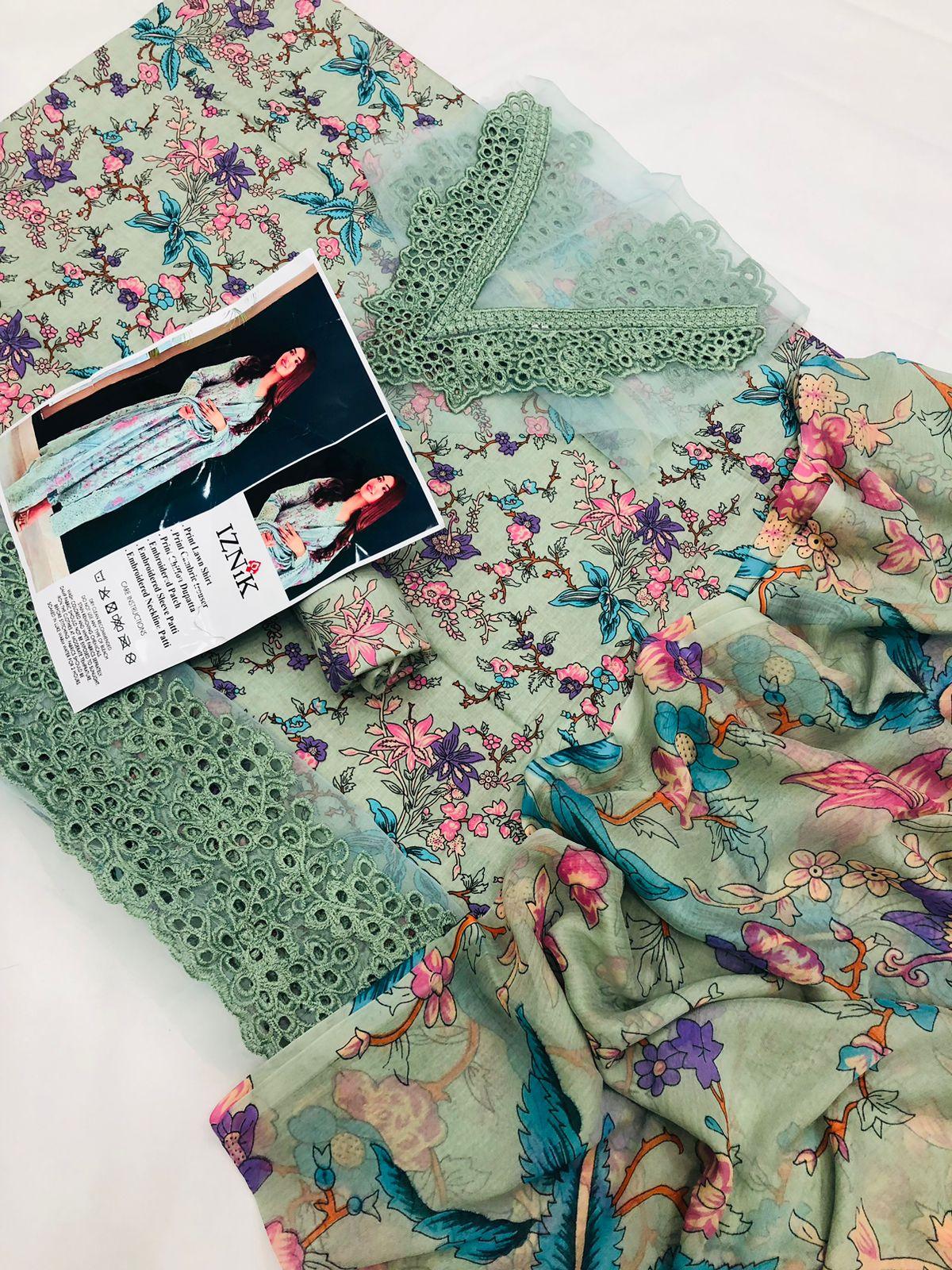 IZNIK MULTI PRINTED LAWN - SR FABRICS