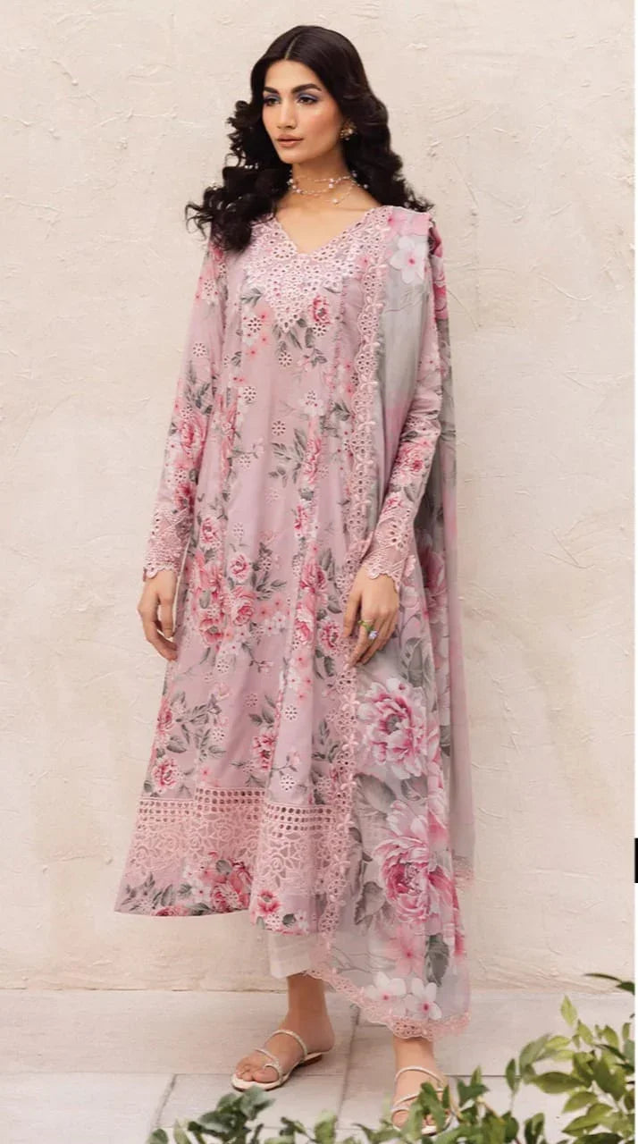 IZNIK PINK PRINTED LAWN - SR FABRICS