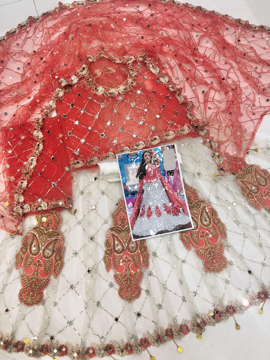 K WHITE PINK NET MAKSI - SR FABRICS