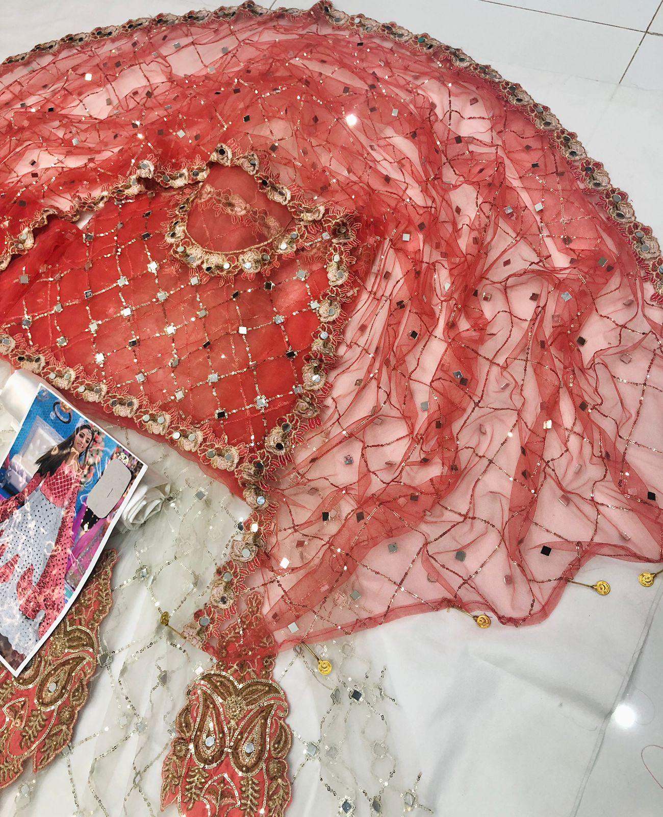 K WHITE PINK NET MAKSI - SR FABRICS