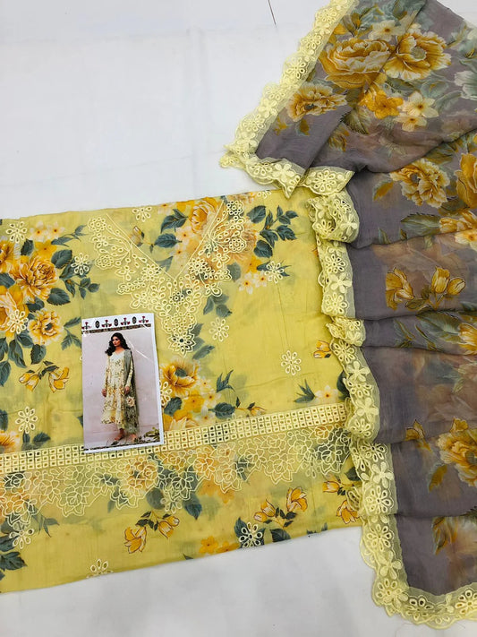 LEMON CHICKEN KARI LAWN - SR FABRICS