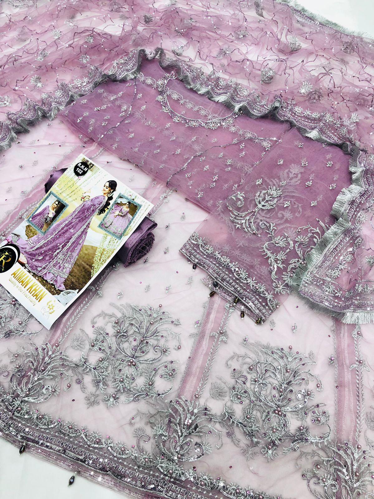 LIGHT PURPLE NET MAKSI - SR FABRICS