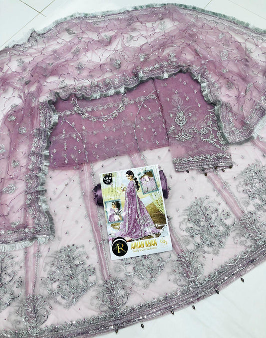 LIGHT PURPLE NET MAKSI - SR FABRICS