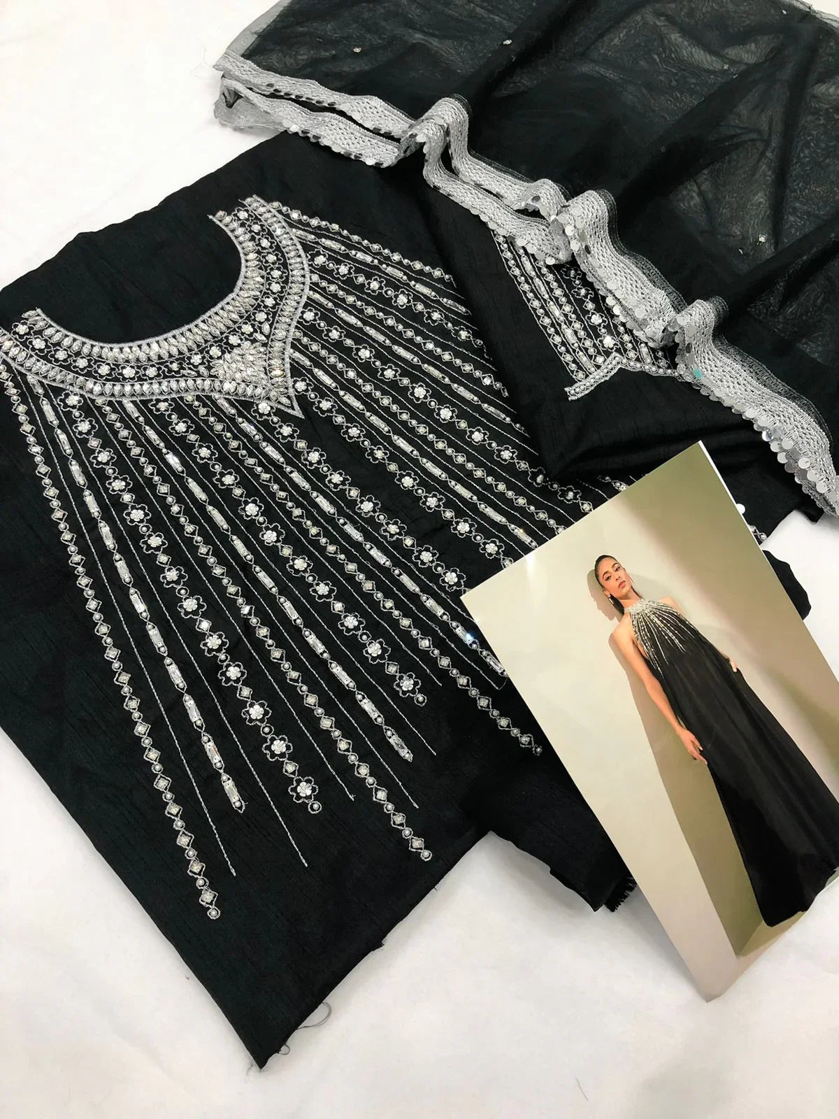 LULUSAR BLACK RAW SILK - SR FABRICS