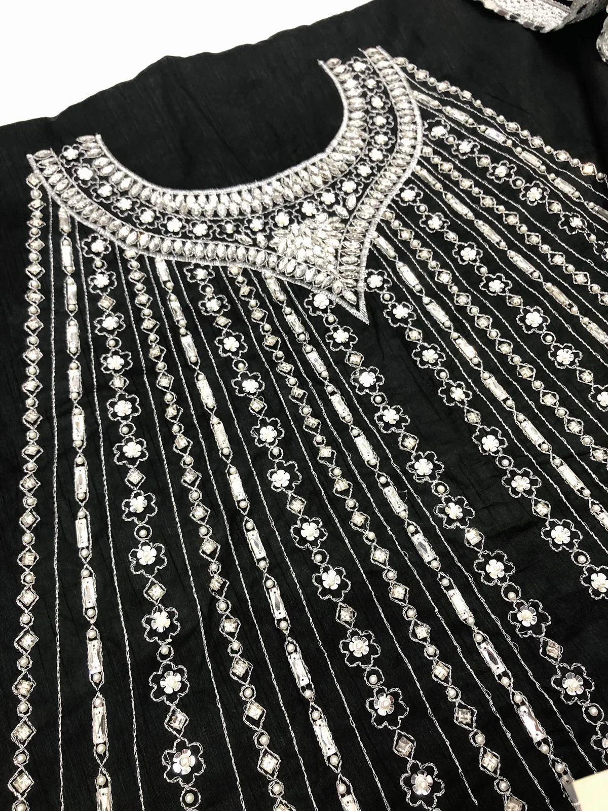 LULUSAR BLACK RAW SILK - SR FABRICS