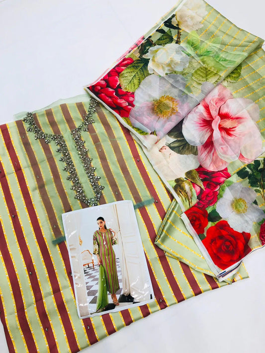 LULUSAR SILK OLIVE 3PC - SR FABRICS