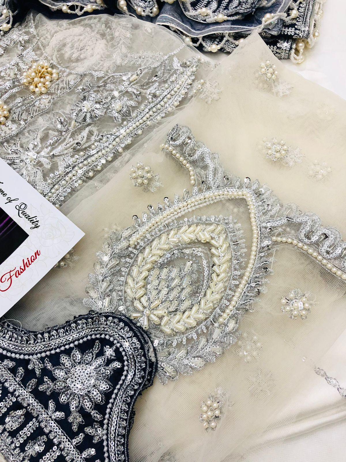 (M N M) WHITE AND BLUE - SR FABRICS