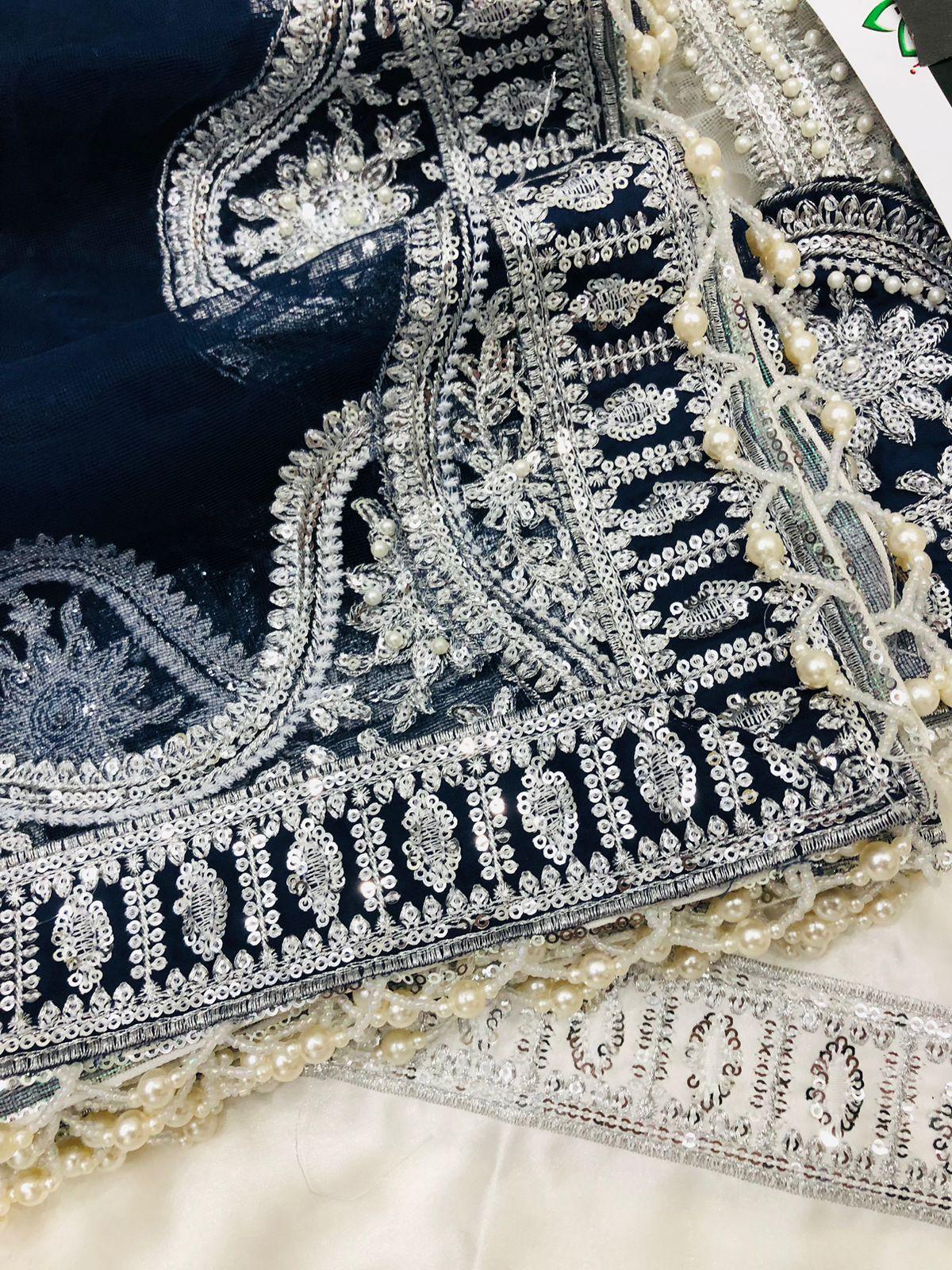 (M N M) WHITE AND BLUE - SR FABRICS