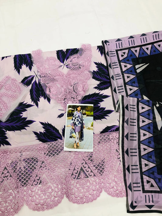 MAHNUR LILAC LAWN - SR FABRICS