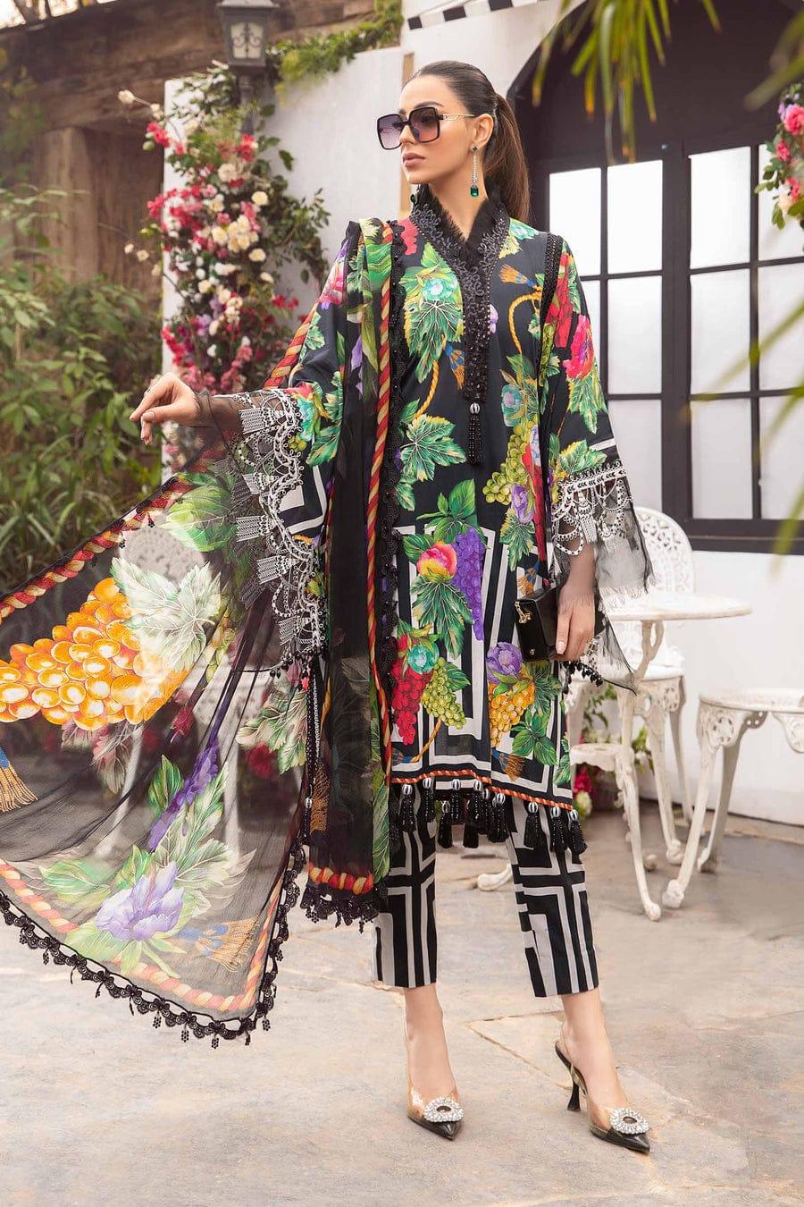 MARIA B BLACK DIGITAL LAWN - SR FABRICS