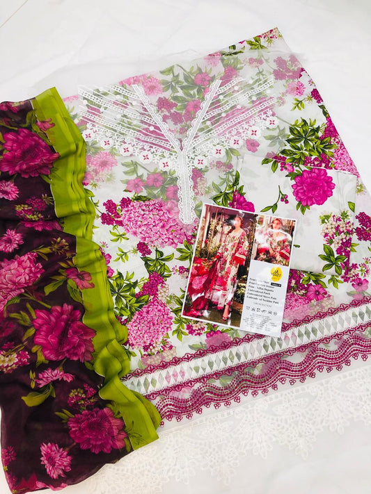 MARIA B DIGITAL EMBROIDERED LAWN - SR FABRICS