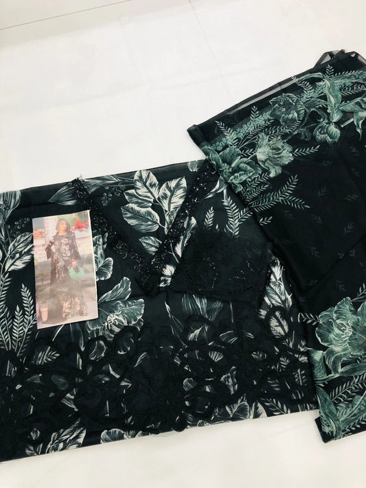 MB B - BLACK DIGITAL LAWN - SR FABRICS