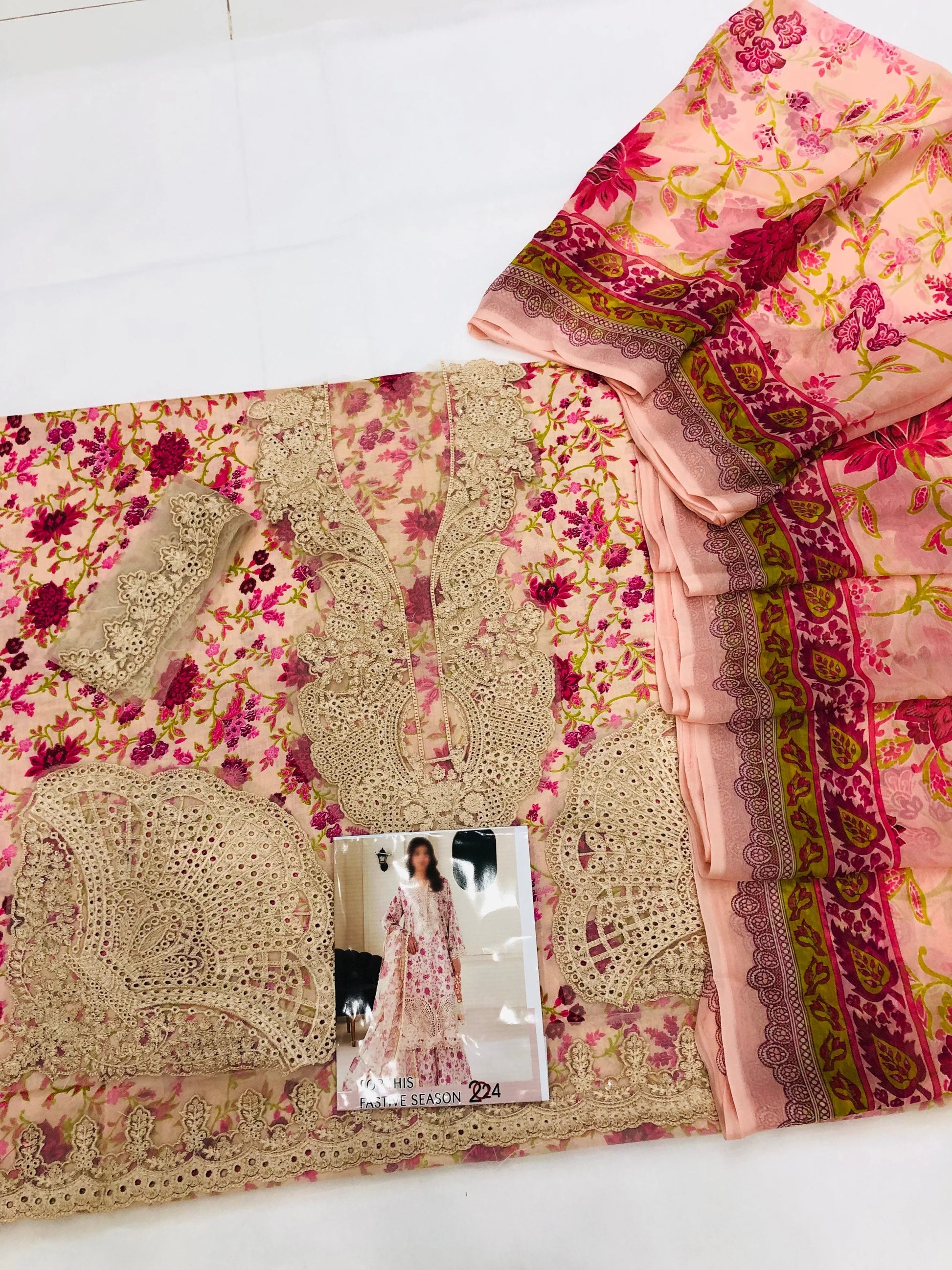 MB BABY PEACH LUXURY LAWN - SR FABRICS