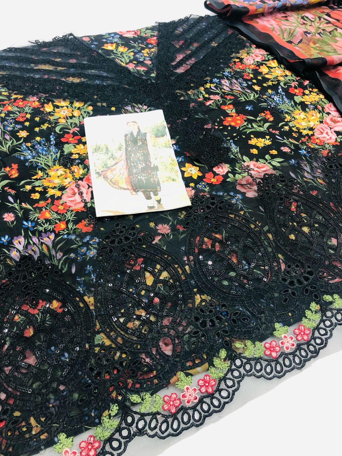 MB BLACK 7B LAWN - SR FABRICS