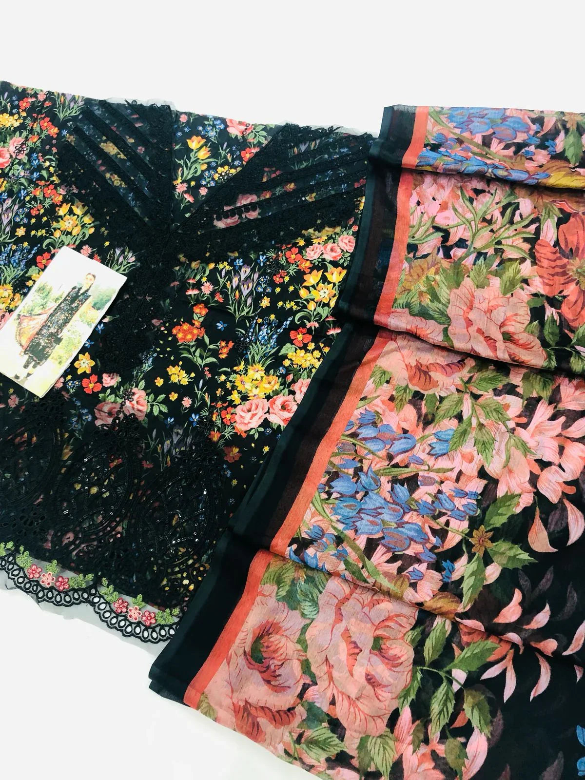 MB BLACK 7B LAWN - SR FABRICS