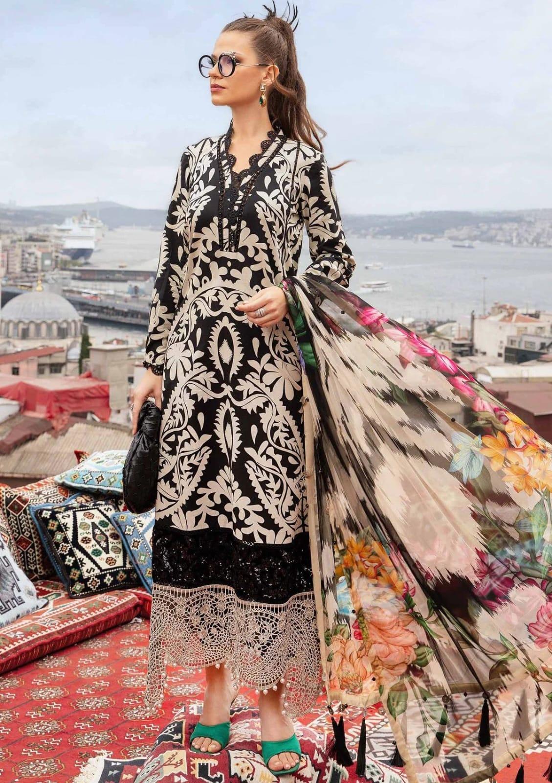 MB BLACK ZEBRA DIGITAL LAWN - SR FABRICS
