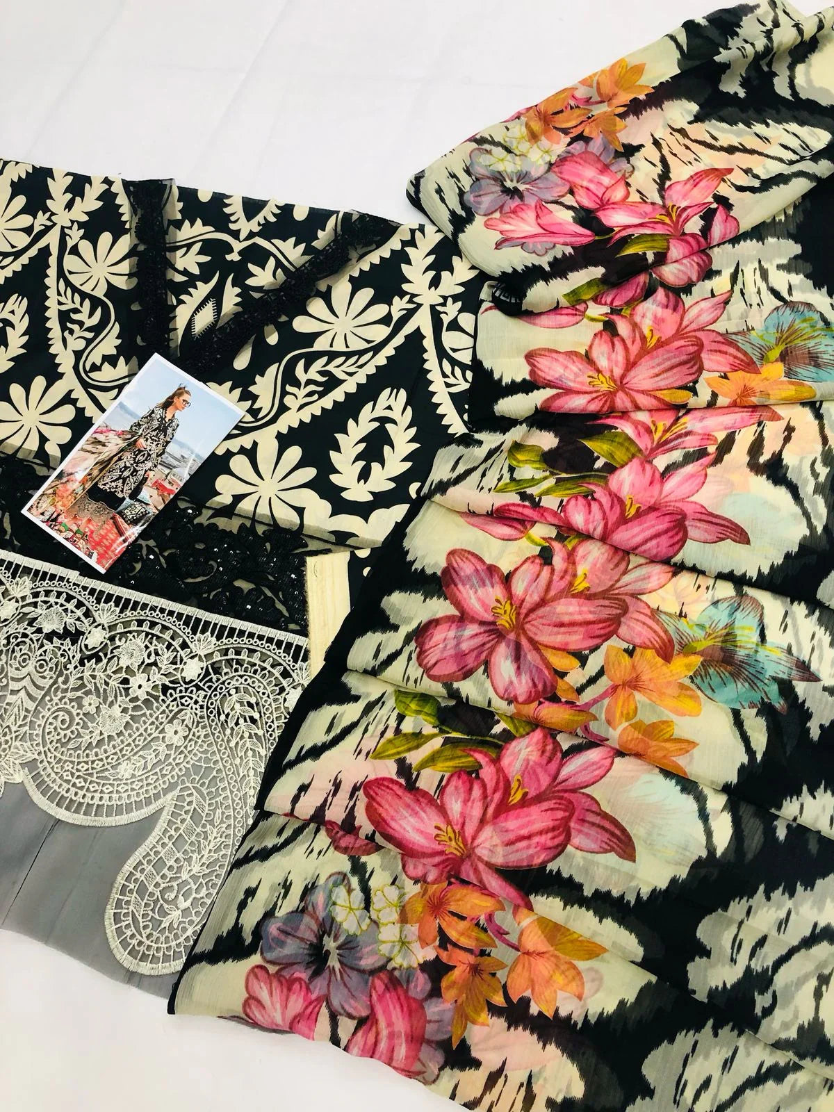 MB BLACK ZEBRA DIGITAL LAWN - SR FABRICS