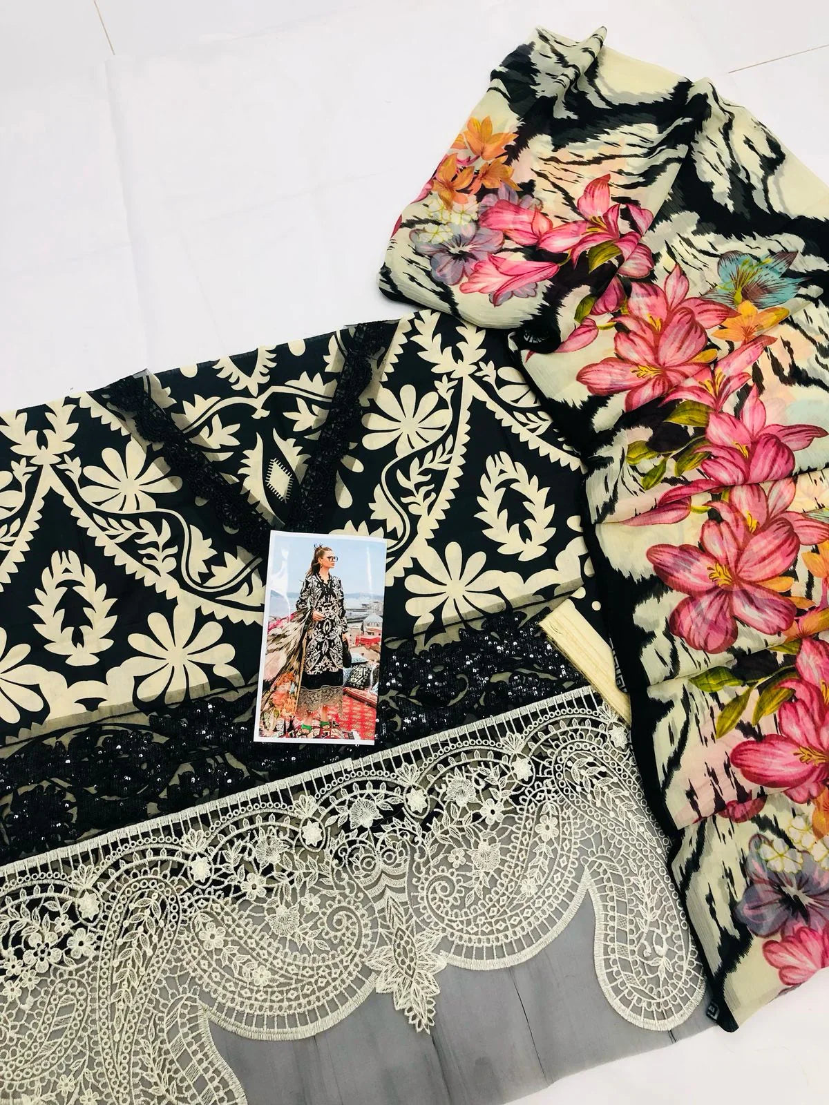 MB BLACK ZEBRA DIGITAL LAWN - SR FABRICS