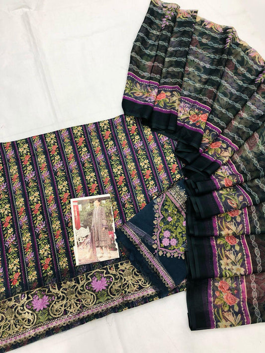 MB BLUE CHUNRI LAWN - SR FABRICS